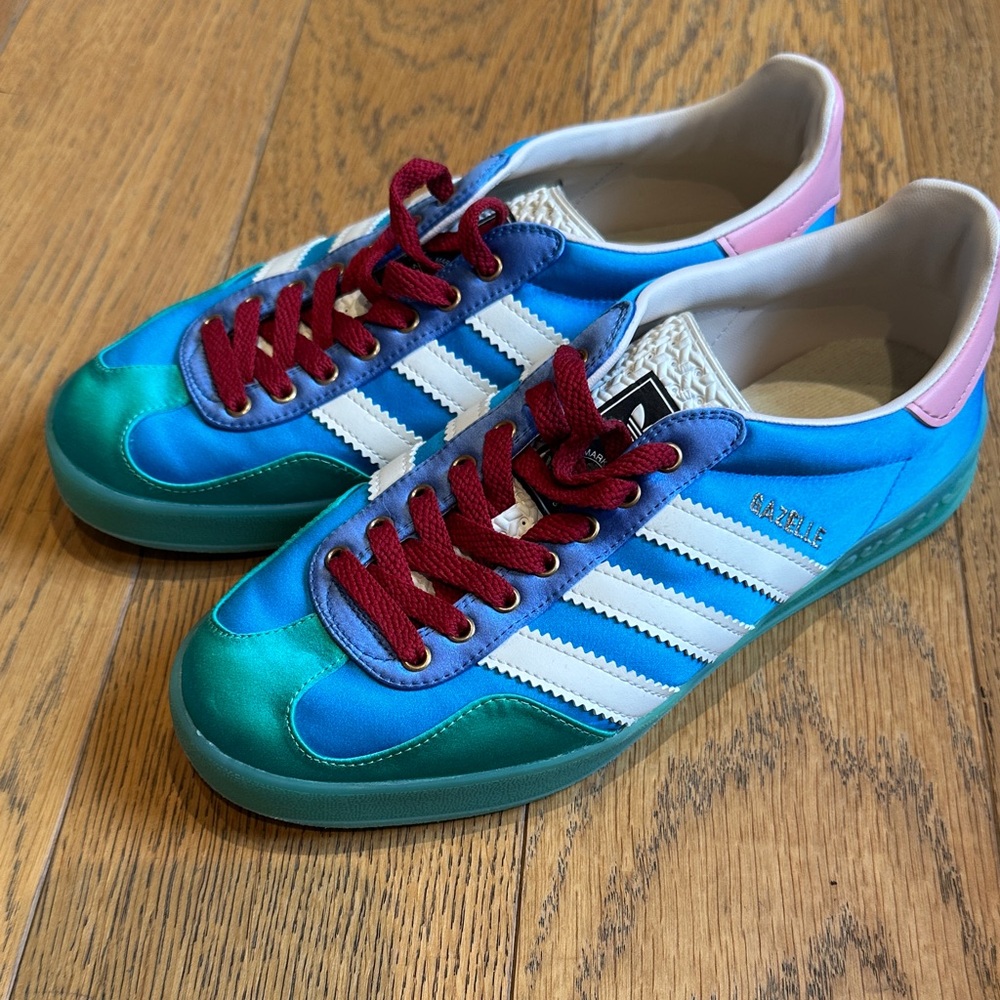 Adidas Gazelle Blue and Green Sneakers